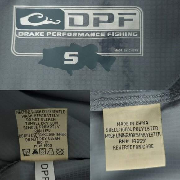 Drake Performance Fishing Button Front Shirt Mens Size S Gray Short Sleeve - Picture 8 of 16